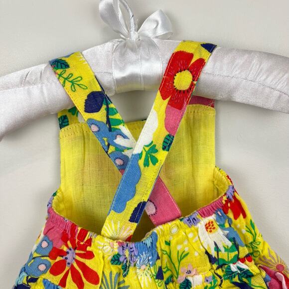 Angel Dear Yellow Floral Ruffle Sun Suit Romper 0-3 Months NWT - Picture 7 of 8
